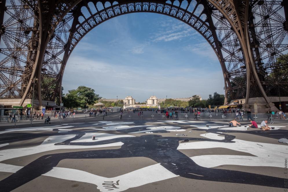 fresque vue du parvis 