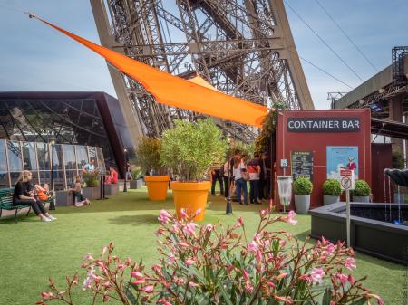 Rooftop garden on the 1st floor of the Eiffel Tower